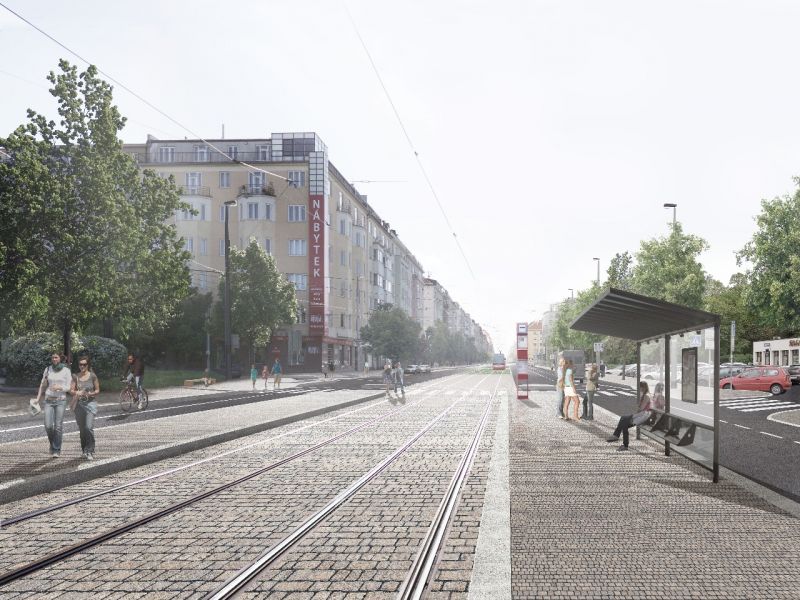 Vinohradská ulice - vizualizace