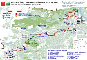 trasa č.9 - Řepy-Dejvice, orientační mapa podrobná (2330x1600 pxl)
