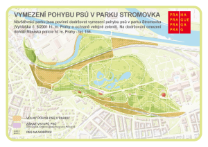 Stromovka - vymezení pohybu psů v parku, orientační mapa v PDF formátu, 6/2017