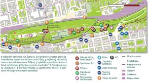 park na vrchu Vítkově, orientační mapa, v. 4/2017