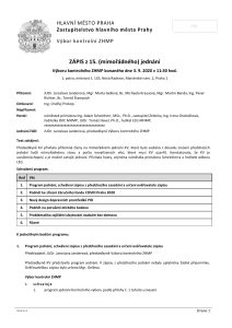 Zápis z 15. (mimořádného) jednání výboru, ze dne 3. 9. 2020