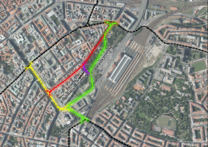 Varianty vedení tramvajových tratí