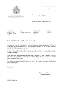 Poskytnutá informace na základě žádosti pana Poláška