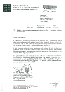 Poskytnutá informace na základě žádosti paní Křížkové