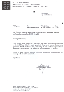 Poskytnutá informace na základě žádosti paní Rubínové