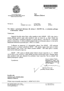 Poskytnutá informace na základě žádosti paní Žáčkové
