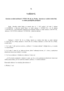 Nařízení, kterým se mění nařízení č. 9/2011 Sb. hl. m. Prahy,  kterým se vydává tržní řád, ve znění pozdějších předpisů