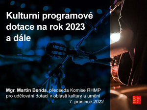 Kulturní programové dotace na rok 2023