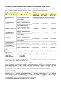 Návrh zajištění lékařské pohotovostní služby financované hlavním městem Prahou v roce 2013