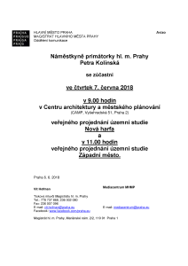 Veřejné projednání územní studie Nová harfa a veřejné projednání územní studie Západní město