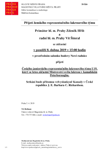 Přijetí ženského reprezentačního lakrosového týmu