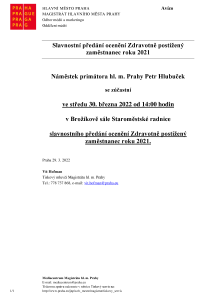 Slavnostní předání ocenění Zdravotně postižený zaměstnanec roku 2021