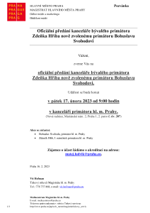 Oficiální předání kanceláře bývalého primátora Hřiba nově zvolenému primátoru Svobodovi