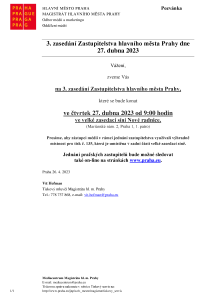 3. zasedání Zastupitelstva hlavního města Prahy dne 27. dubna 2023