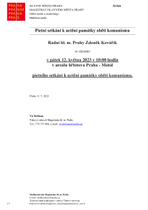 Pietní setkání k uctění památky obětí komunismu