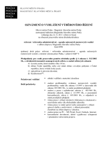 referent / referentka administrativní &#8211; agenda nalezených motorových vozidel v odboru dopravy