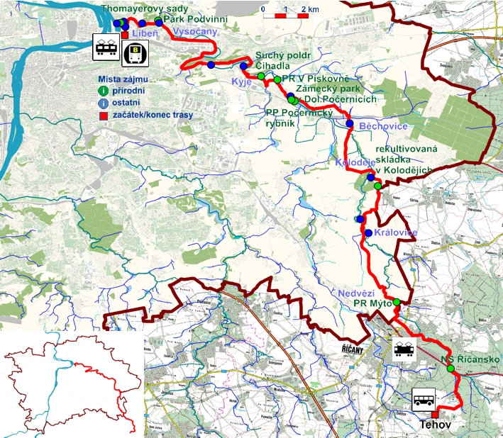 trasa č.23 - podél Rokytky, orientační mapa (709pxl)