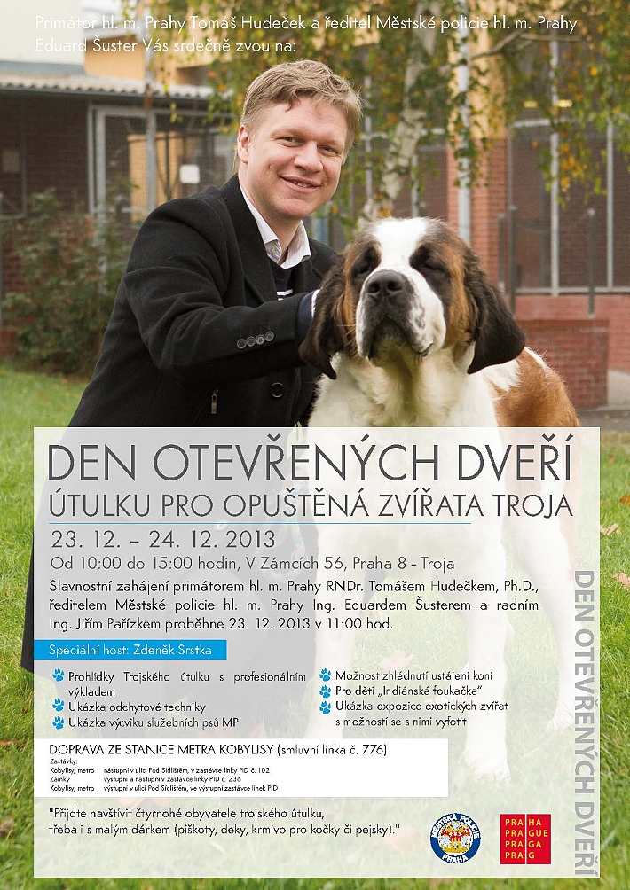 Den otevřených dveří v útulku Troja