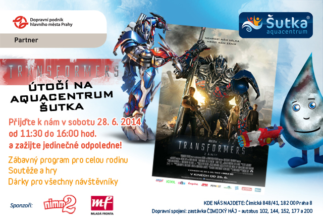 Transformers útočí na Aquacentrum Šutka