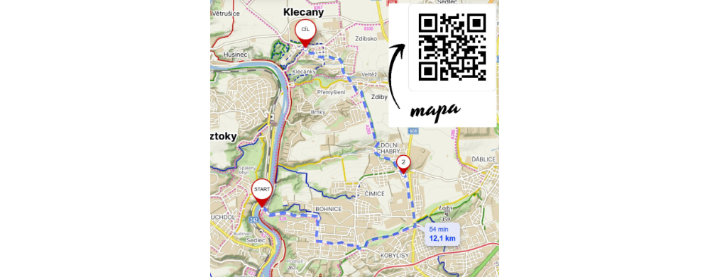Mapa s QR kódem